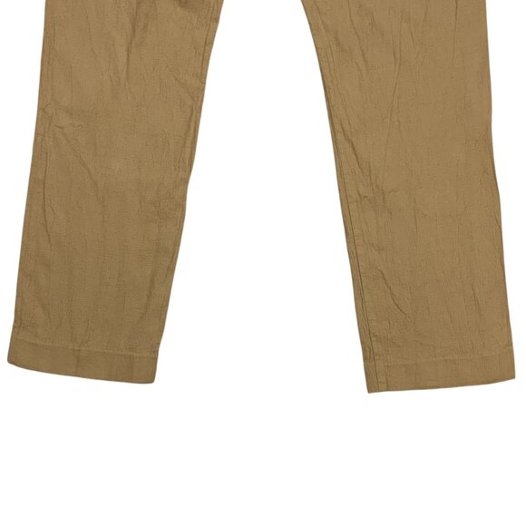 Patprimo Chino Pants With Waistband Details 32 Beige Tan Slim Fit Flat Front - Picture 10 of 12